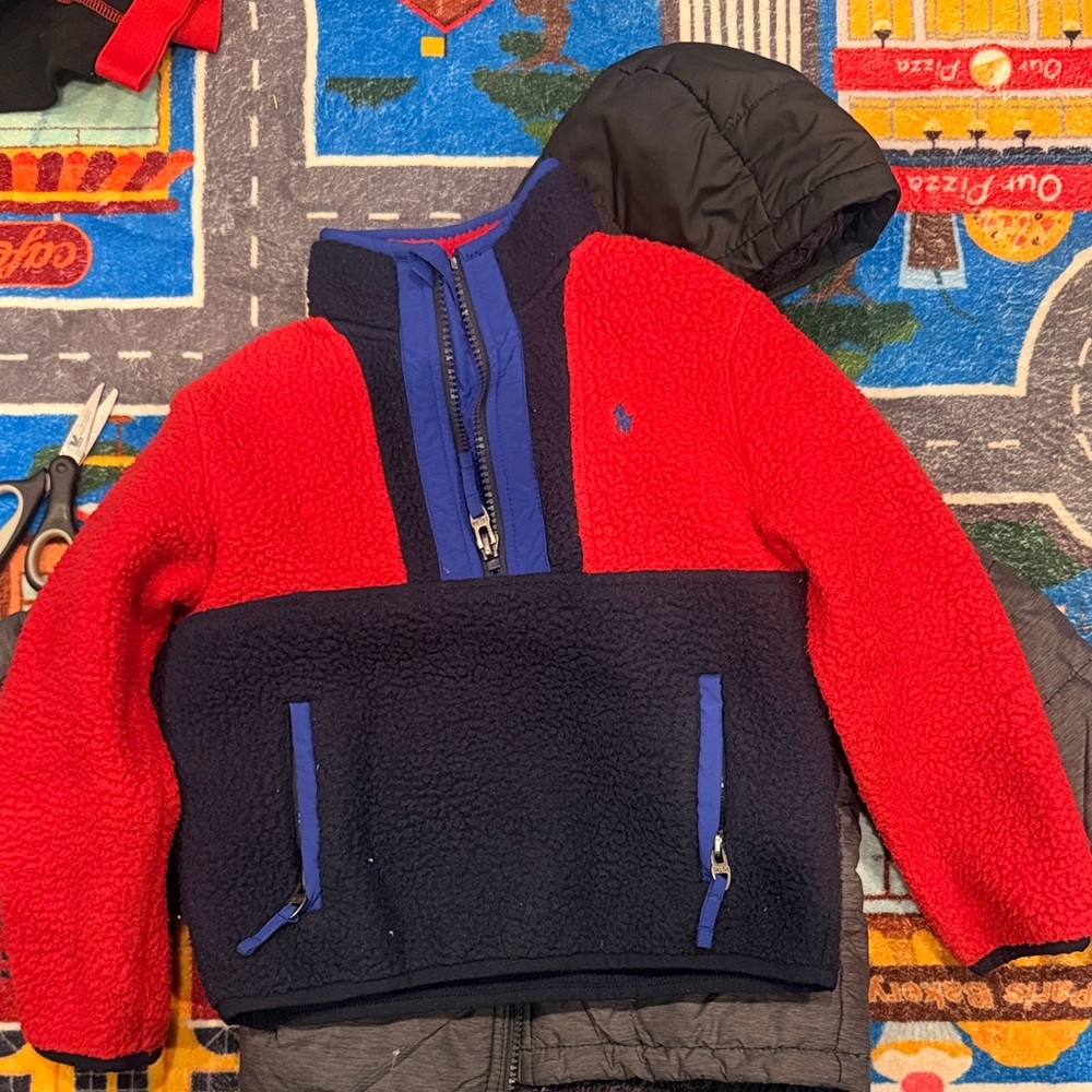 Polo by Ralph Lauren Kids Red and Navy Puffer Jacket